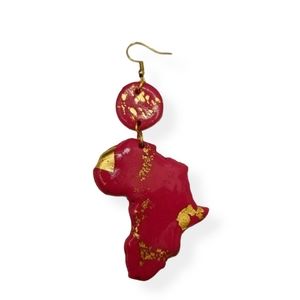 Africa Earrings Hot pink and gold